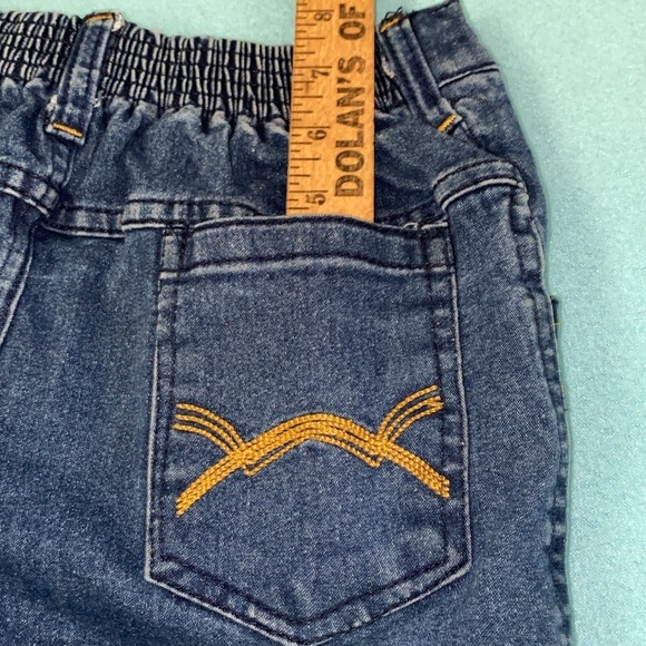 ABB denim blue jeans distressed fade elastic waistband button zipper fly size 10 - Picture 11 of 11